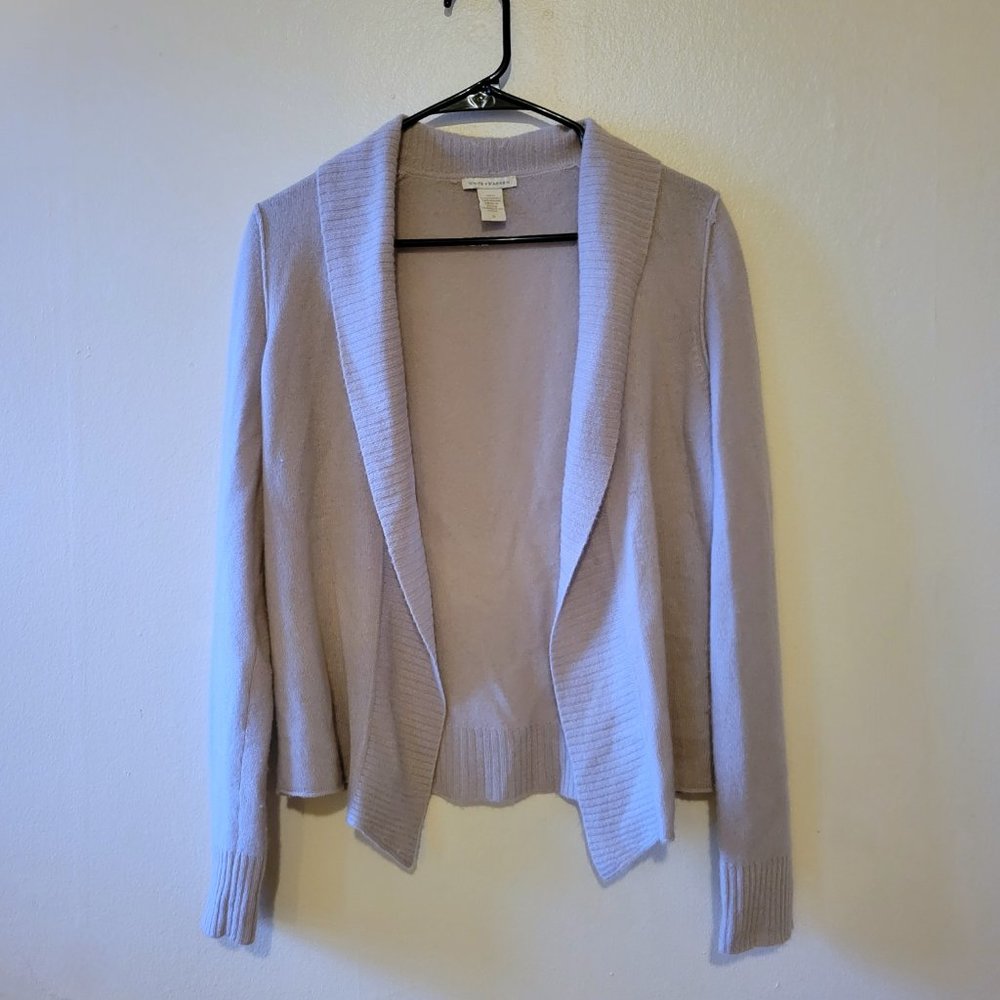 White + Warren 100% Cashmere Open Cardigan Size S (unbelievably soft)